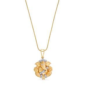 Buy 14Kt Gold & Diamond Lord Ganesh Pendant