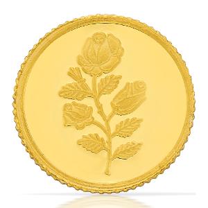 Buy 24 Kt Yellow Finish 1 Gram Floral Gold Coin