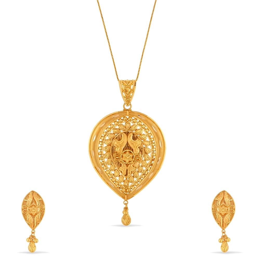 22 Kt Gold Pendant Set | Gold - Reliance Jewels