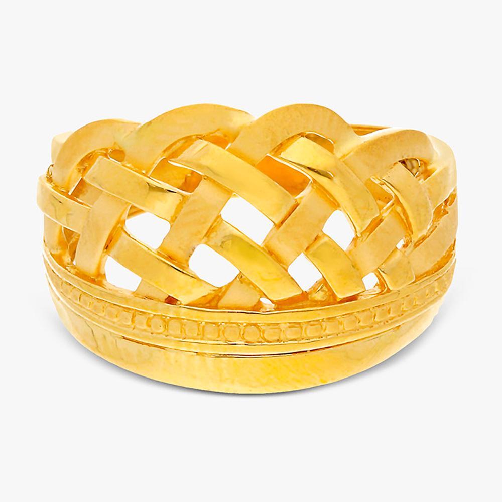 Buy Yellow Finish Criss Cross Design 22Kt Gold Ring For Women