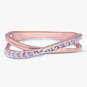 Buy Two Tone Plated Asymmetric Design Diamond Ring