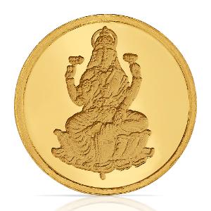Buy 24 Kt Yellow Finish 2 Grams Goddess Laxmi Gold Coin