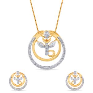 Buy 14 Karat Gold & Diamond Pendant Set