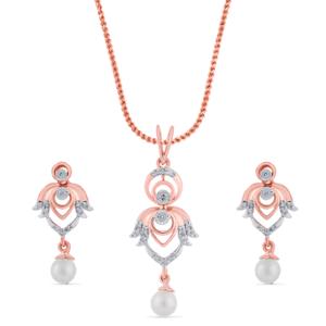 Buy 14 Karat Gold & Diamond Pendant Set