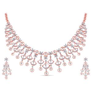 Buy 14 Karat Gold & Diamond Necklace Set