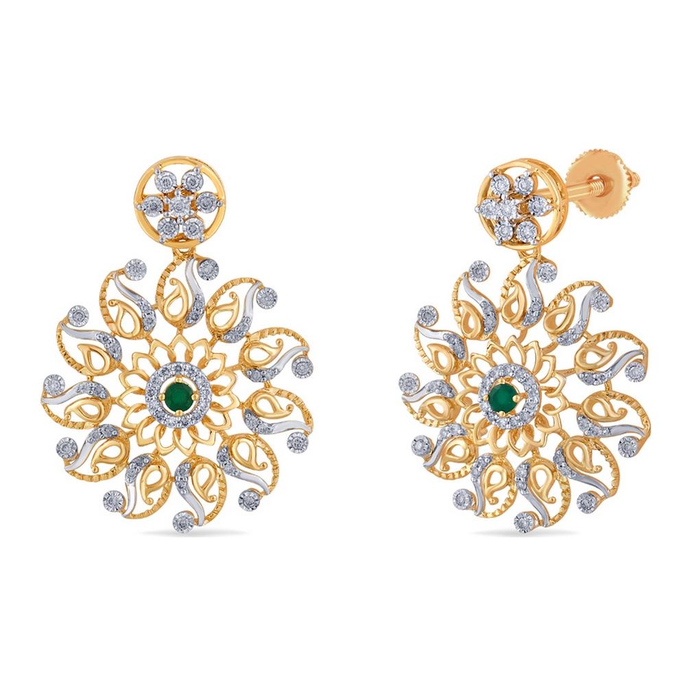 Buy 14 Karat Gold & Diamond Earrings