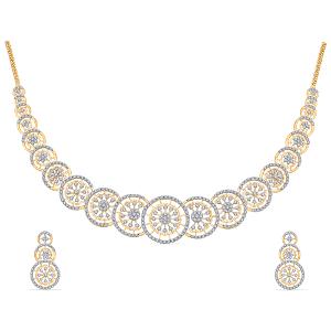 Buy 14 Karat Gold & Diamond Necklace Set