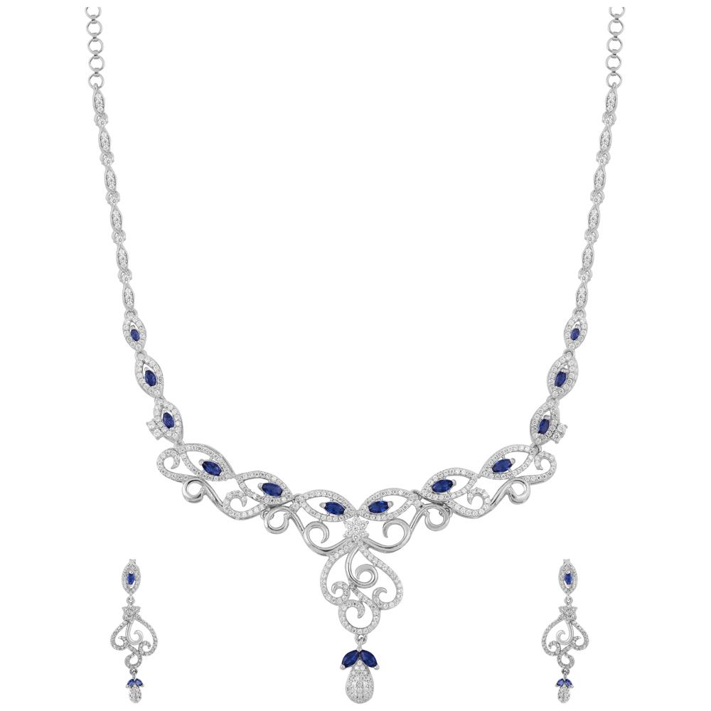 Buy 925 Purity Silver Necklace Set