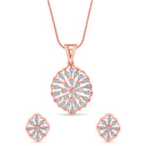 Buy 18 Karat Gold & Diamond Pendant Set
