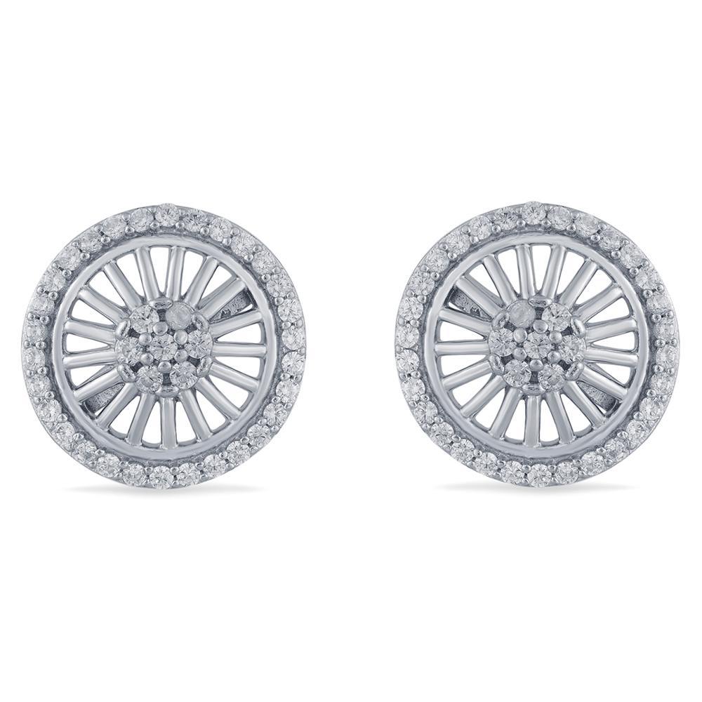 Buy Silver Wheel Stud Earrings