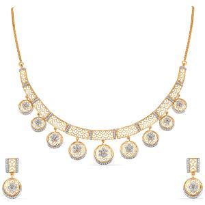 Buy 14 Karat Gold & Diamond Necklace Set