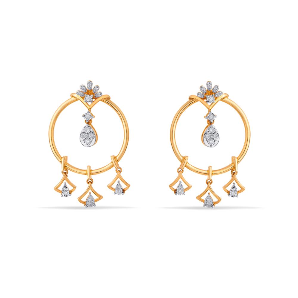 Buy 14 Karat Gold & Diamond Earrings