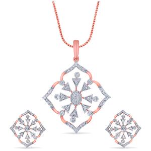 Buy 14 Karat Gold & Diamond Pendant Set