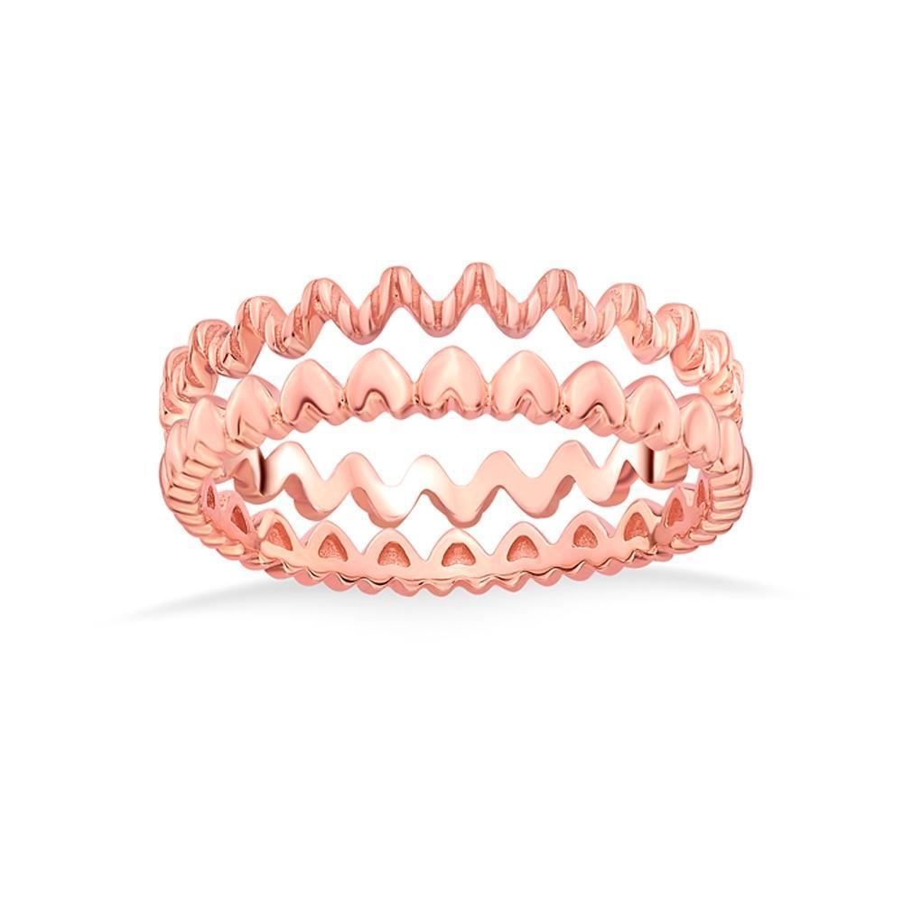 Buy Heart and waves stackable rings