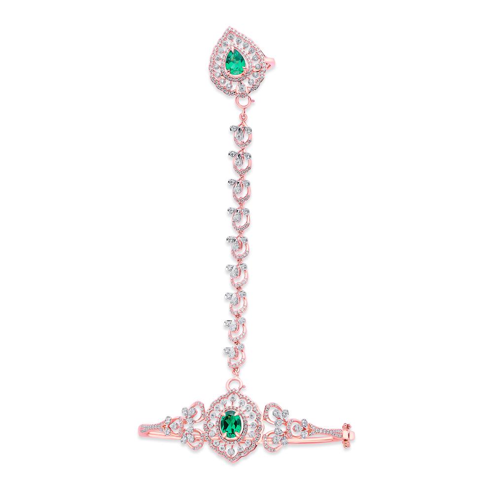 Buy 18 Karat Gold & Diamond Haath Phool