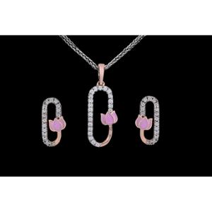 Buy 14 Karat Gold & Diamond Pendant Set