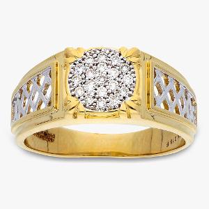 Buy 14 Karat Gold & Diamond Ring For Men