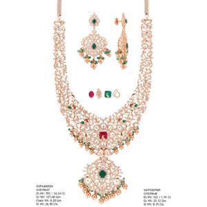 Buy 18 Karat Gold & Diamond Necklace Set