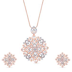 14Kt Gold & Diamond Pendant Set | Diamond - Reliance Jewels