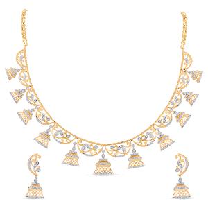 Buy 14 Karat Gold & Diamond Necklace Set