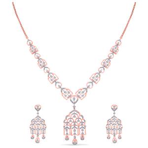 Buy 14 Karat Gold & Diamond Necklace Set