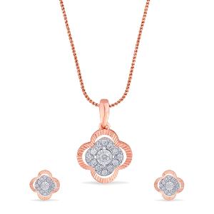 Buy 14 Karat Gold & Diamond Pendant Set