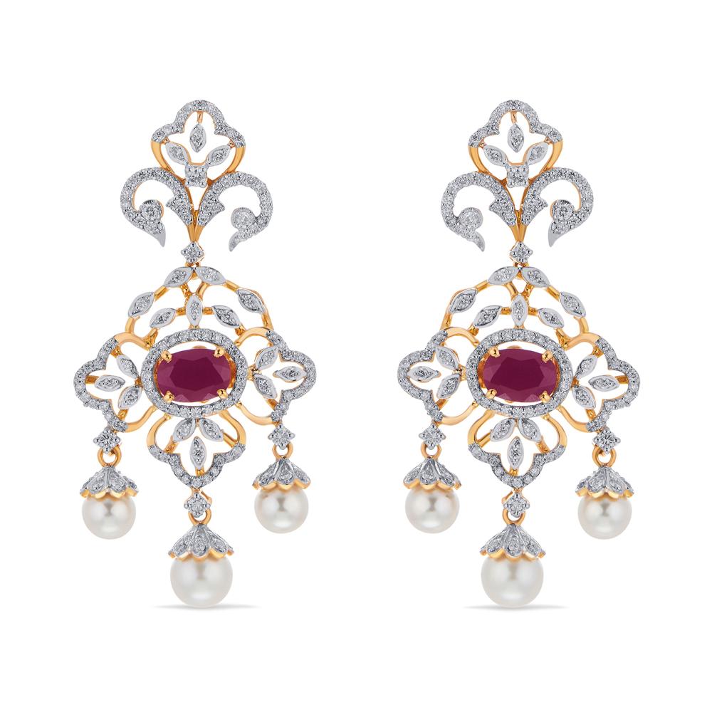 Buy 18 Karat Gold & Diamond Earrings