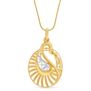 Buy 22 Karat Gold Pendant Necklace with Peacock Motif