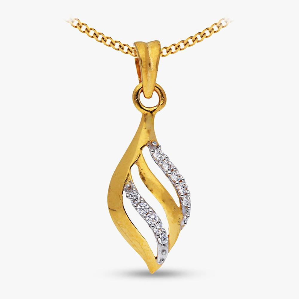 Buy 22 Karat Gold Simple Curved Pendant