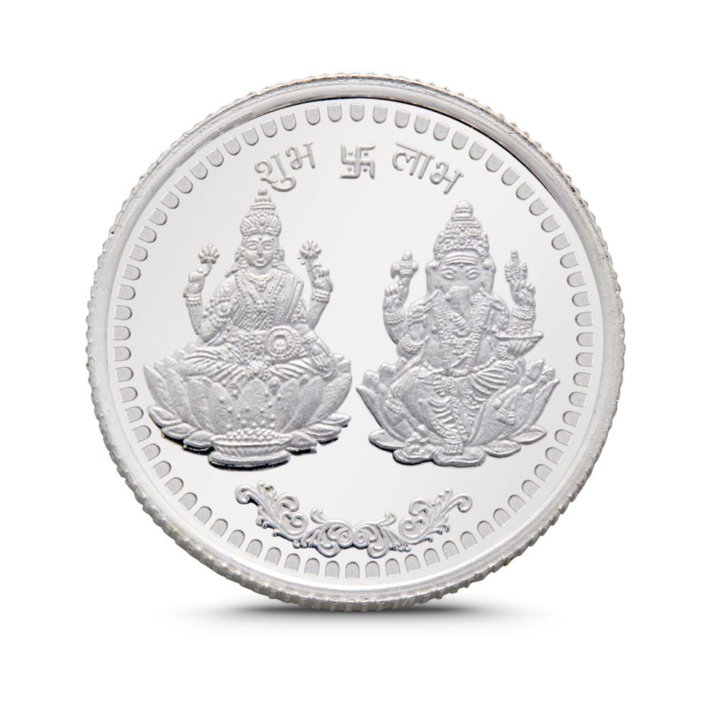 Buy 10 Grams Laxmi Ganesh Silver Coin