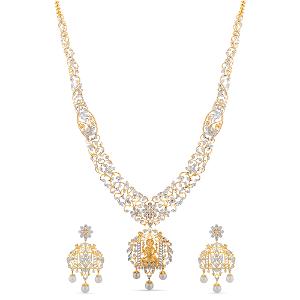 Buy 18 Karat Gold & Diamond Necklace Set