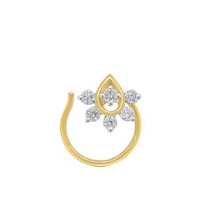 Buy 18 Karat Gold & Diamond Nose Pin