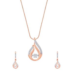 Buy Shimmering Teardrop Diamond Pendant Set