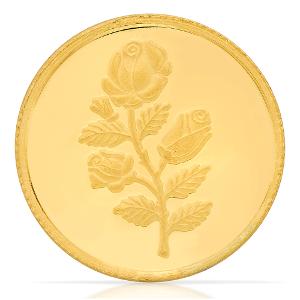 Buy 24 Kt Yellow Finish 4 Grams Floral Gold Coin