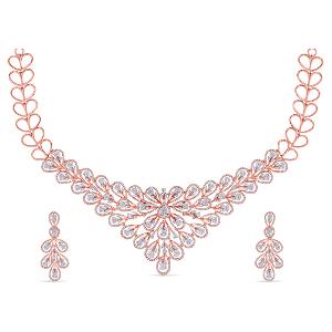 Buy 14 Karat Gold & Diamond Necklace Set