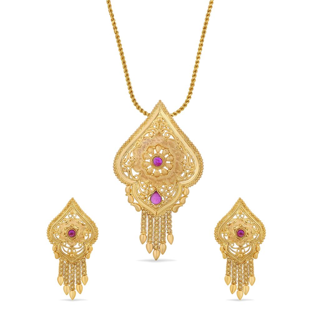 22 Karat Gold Pendant Set | Gold - Reliance Jewels