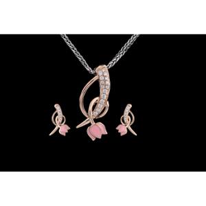 Buy 14 Karat Gold & Diamond Pendant Set