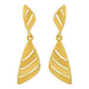 Buy 22 Karat Layered Leaf Drop Gold Earrings