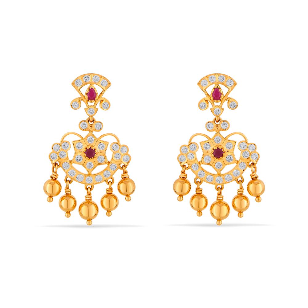 Buy 22 Karat Gold & Diamond Earrings