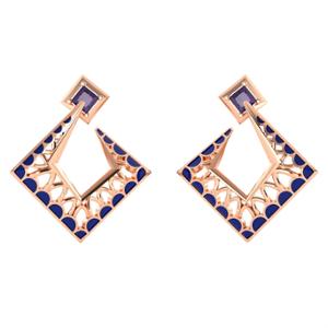 Buy Geometric Glam Orange peel Earrings