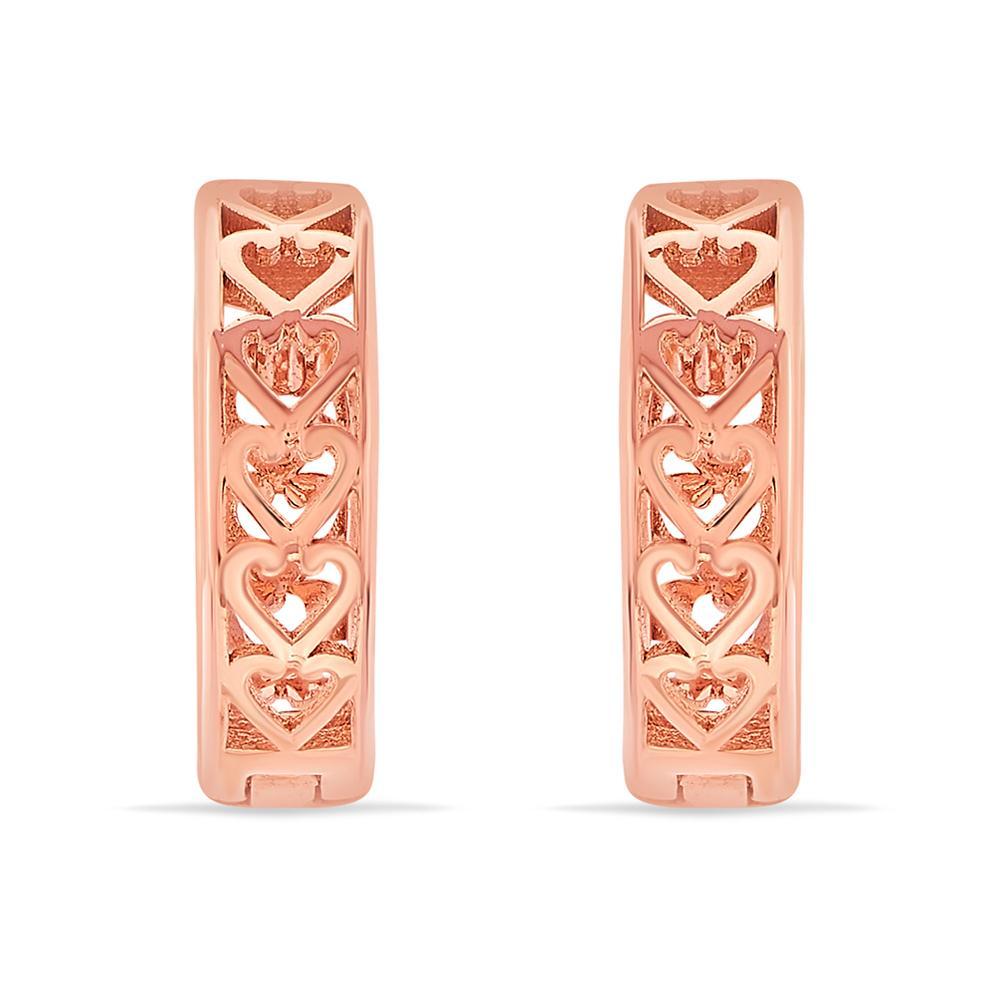 Buy 18 Karat Romantic Heart Hoop Gold Earrings