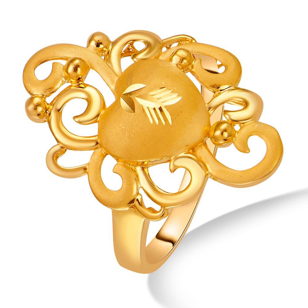 Buy Heart and Scrollwork Gold Ring