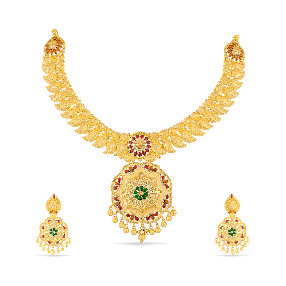 Buy 22 Karat Gold Necklace Set