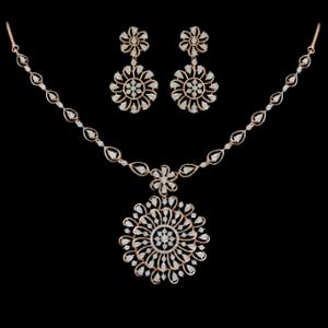 Buy 18 Karat Gold & Diamond Necklace Set