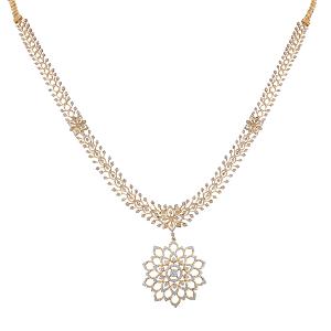Buy 18 Karat Gold & Diamond Necklace Set