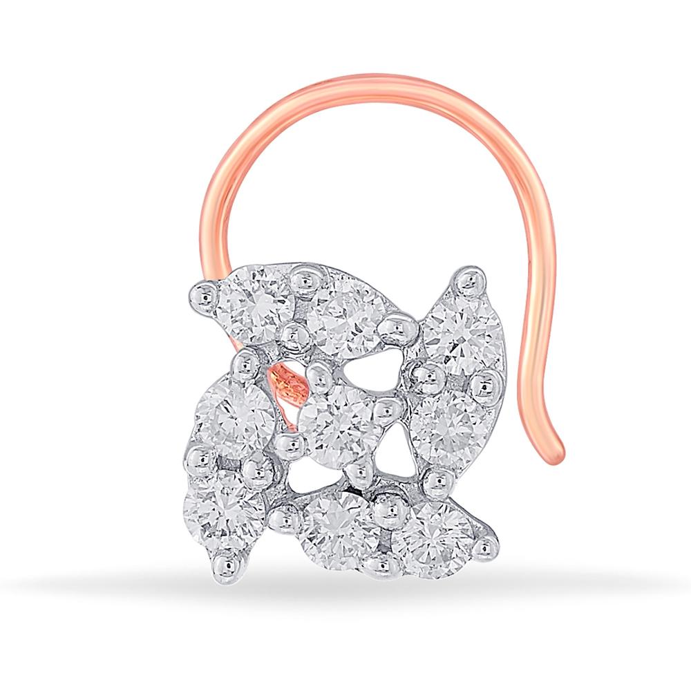Buy 18 Karat Gold & Diamond Nose Pin