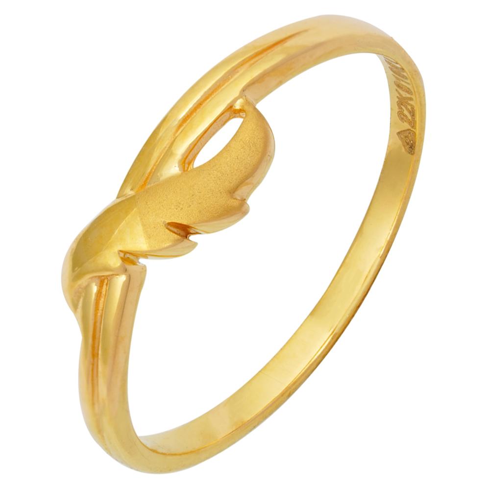 Yellow Gold Finish Asymmetric Design 22Kt Gold Ring | Gold ...
