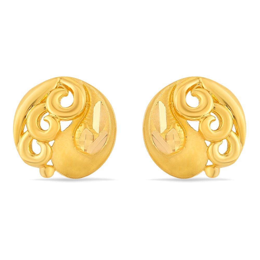 Buy 22 Karat Delicate Patterned Peacock Gold Earrings