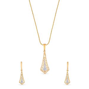 Buy 14 Karat Gold & Diamond Pendant Set
