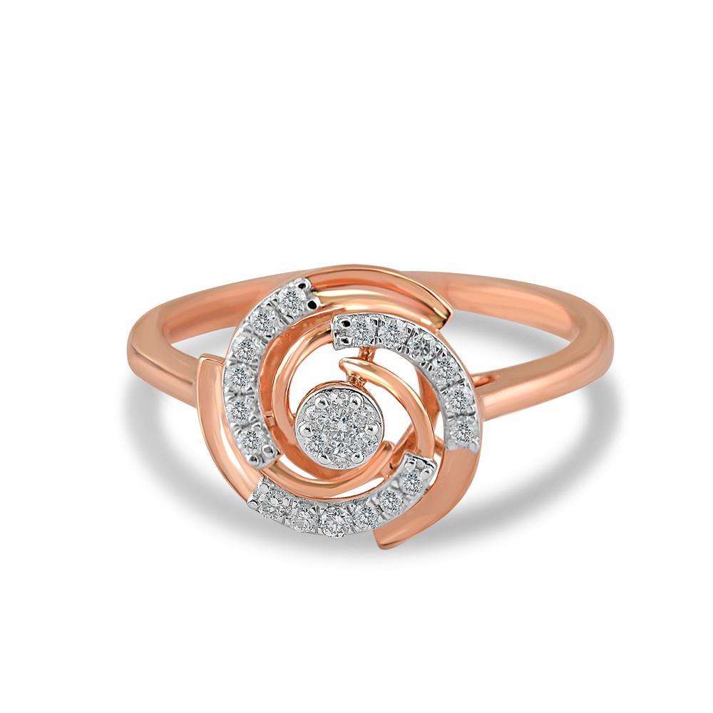 Buy Rose Gold Floral Diamond Ring